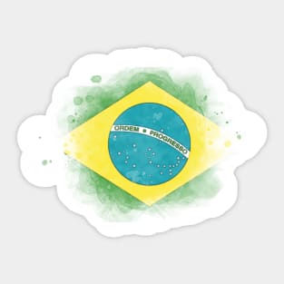 Brazil watercolor flag Sticker